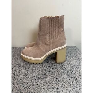 Altar’d State  Platform Ankle Boots Chunky Heel Natural Beige Women’s 7